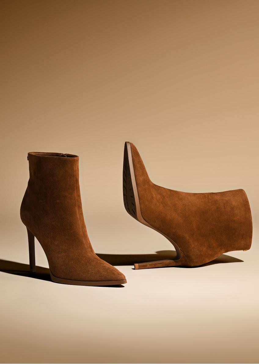 Brown suede high heel ankle boots BUTYD-1207-88(Z25)
