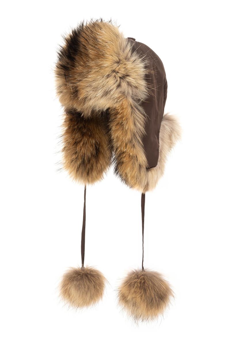 Women's hat with natural raccoon fur CZADF-0048-1I(Z26)