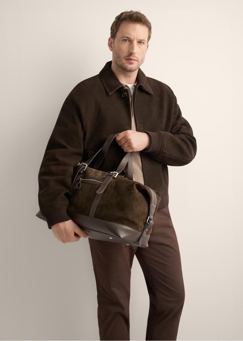 Brown suede men's bag TORMS-0540-1I(Z26)