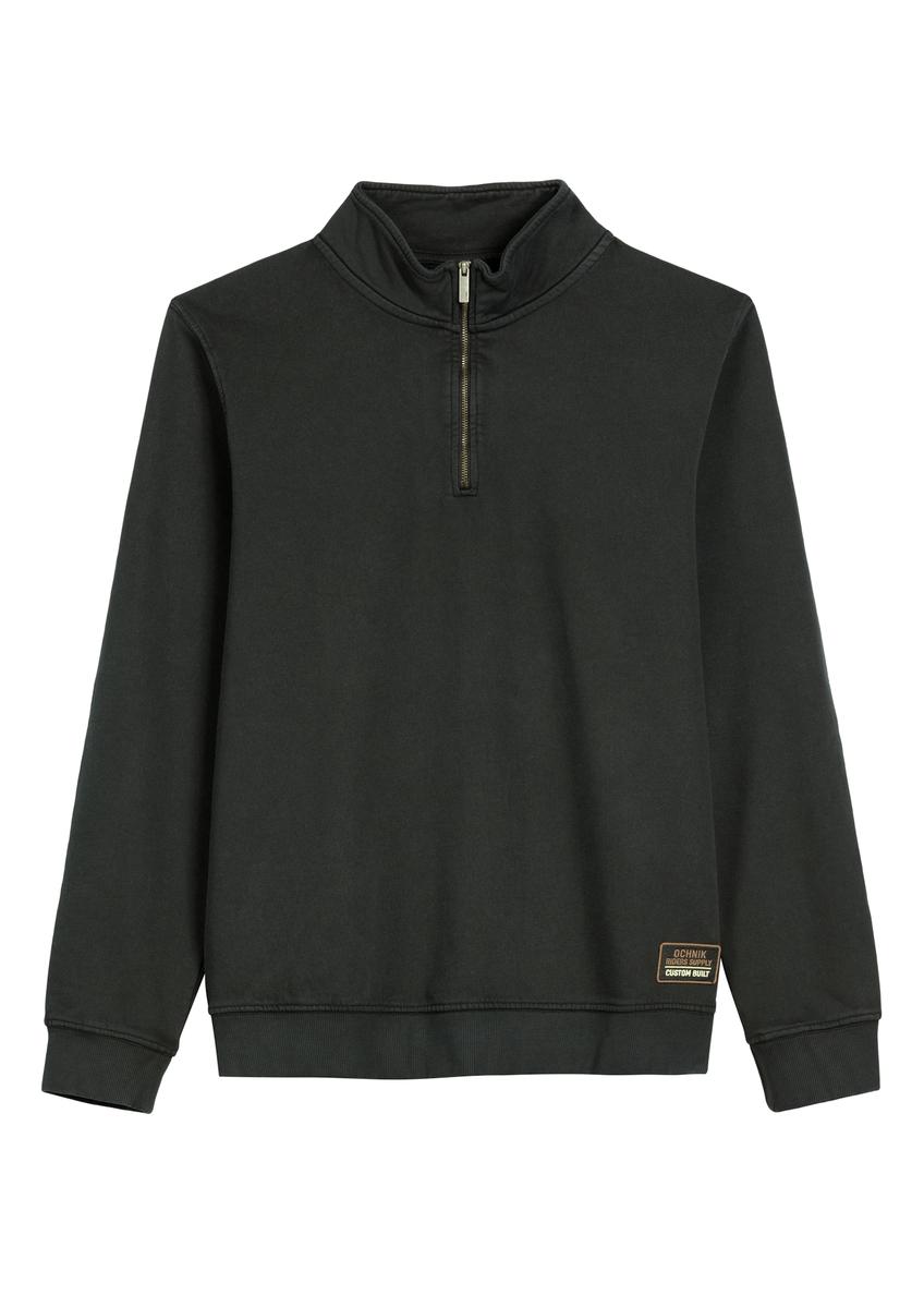 Men's black cotton sweatshirt BLZMT-0077-99(W26)