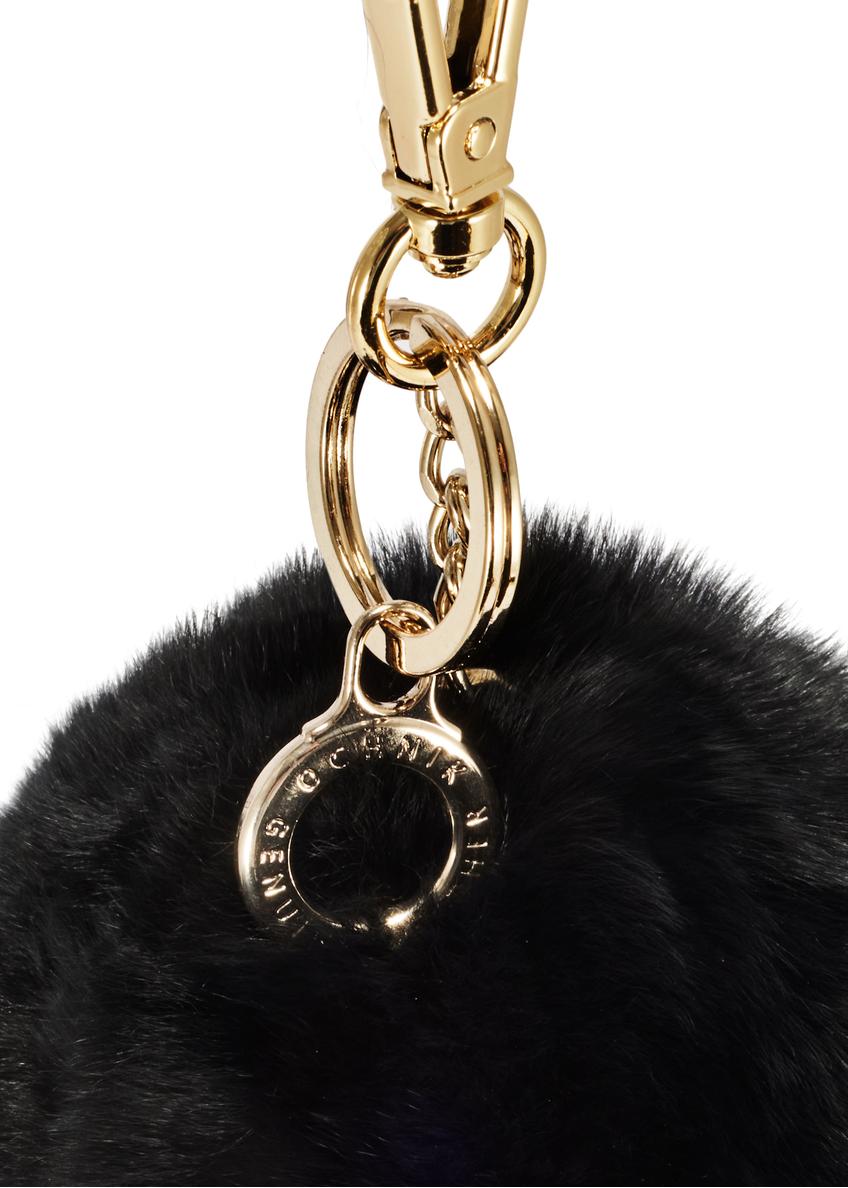 Black pompom keychain BRELOK-117A-99(Z25)