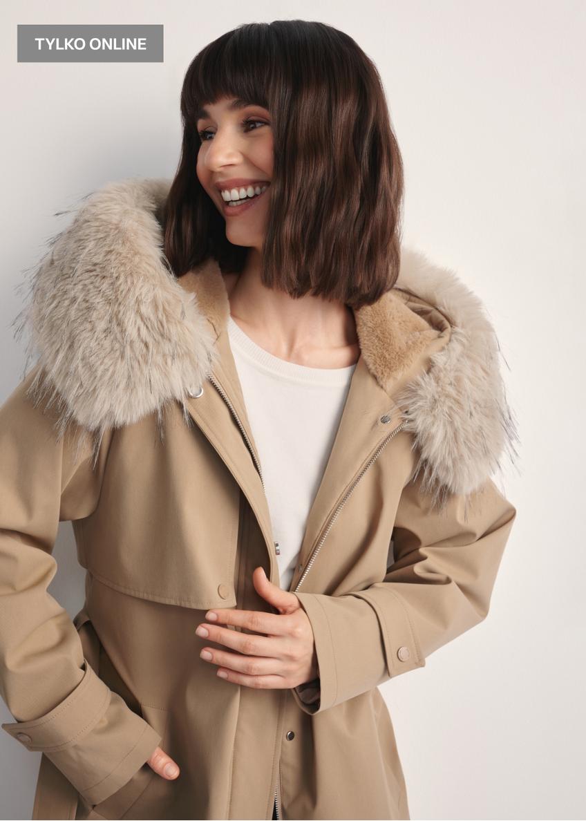 Beige women's winter jacket KURDT-0613-81(Z25)