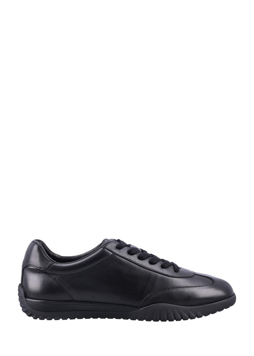 Black leather men's sports shoes BUTYM-0560-99(Z26), side view of the product on a white background.