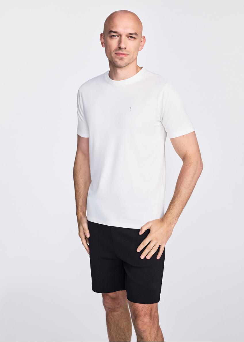 Men's white cotton T-shirt TSHMT-0120-11(W25)-01