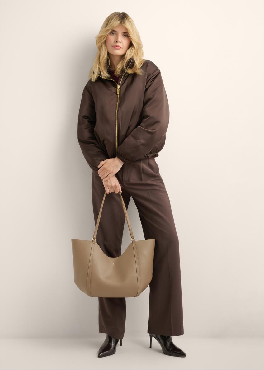 Beige women's shopper bag TOREC-1296-1B (Z26)
