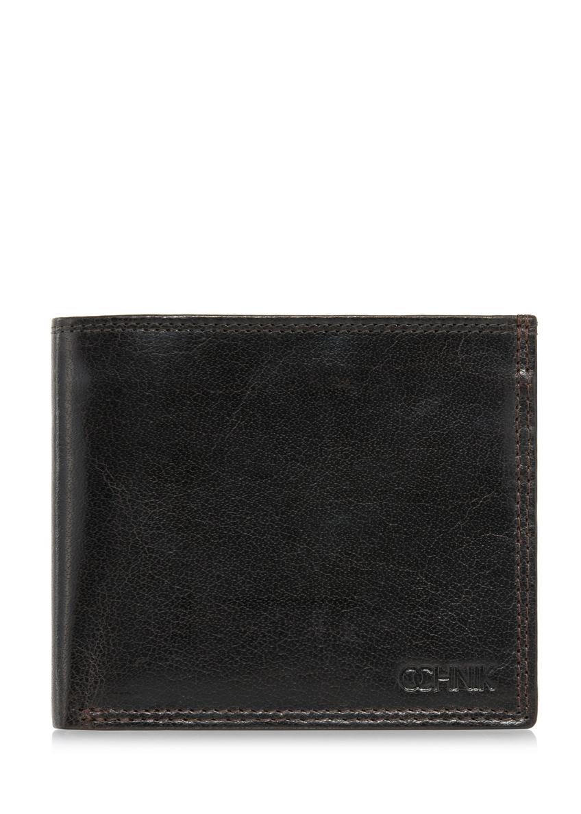 Brown unbuttoned leather men's wallet PORMS-0555-89(W24)-05