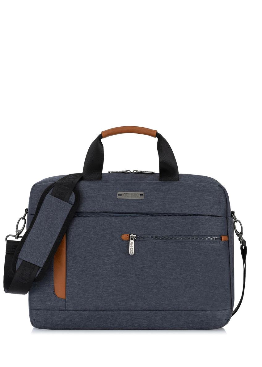 Grey men's briefcase with laptop pocket TORMN-0320-91(W24)-08