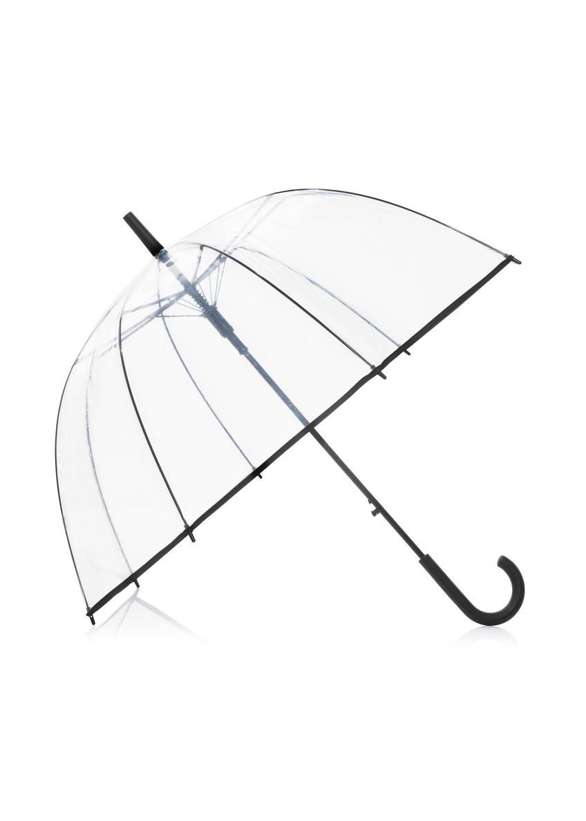 Large transparent women's umbrella PARSD-0037-14(W25), view of the unfolded product on a white background.