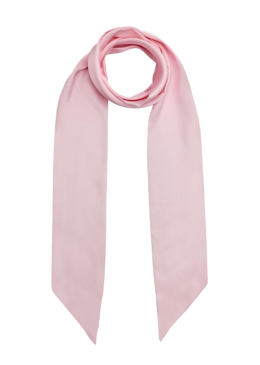 Pink women's scarf SZADT-0214-34(Z25), product view from the front on a white background.
