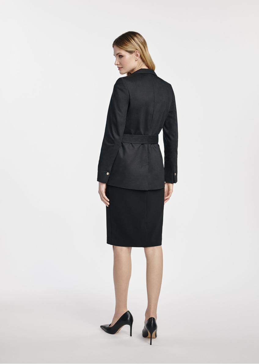 Women's black blazer with belt ZAKDT-0030-99(W25)