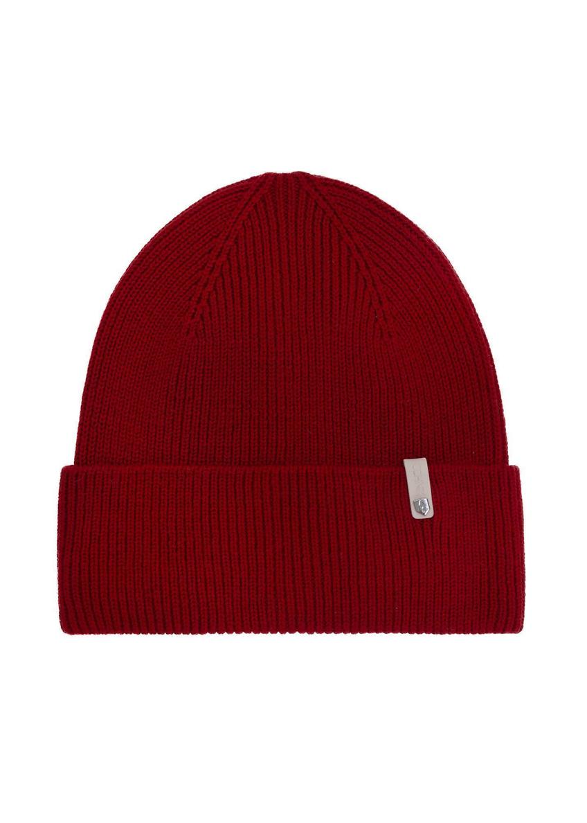 Red women's winter hat CZADT-0178-42(Z24)