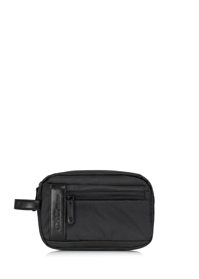 Black men's cosmetic bag large TORMN-0334-99(W24)-07