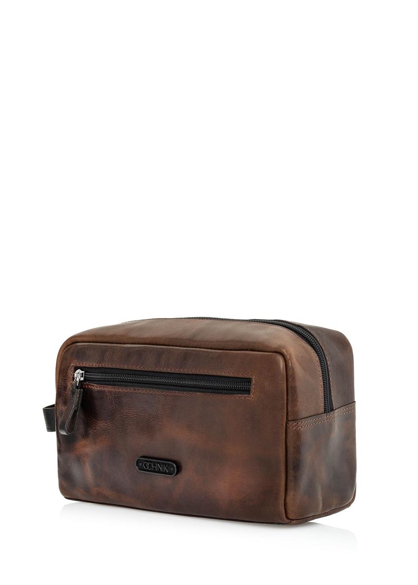 Brown leather men's cosmetic bag TORMS-0106B-79(Z24)