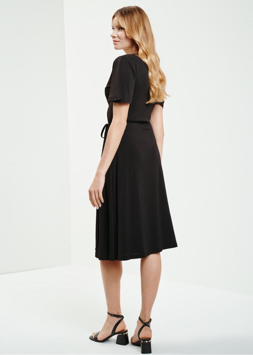 Black dress tied at the waist SUKDT-0183-99(W24)