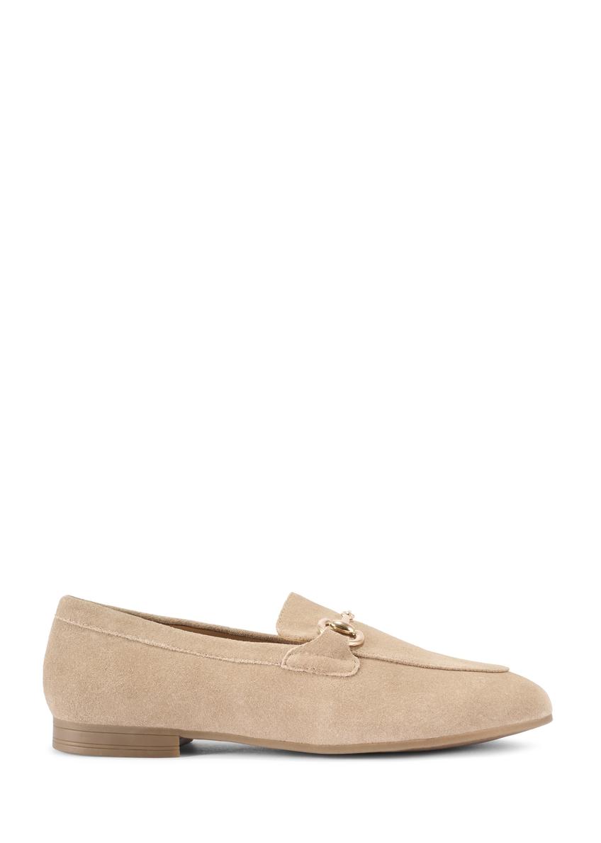 Dark beige suede women's moccasins BUTYD-1257-1K(W26)