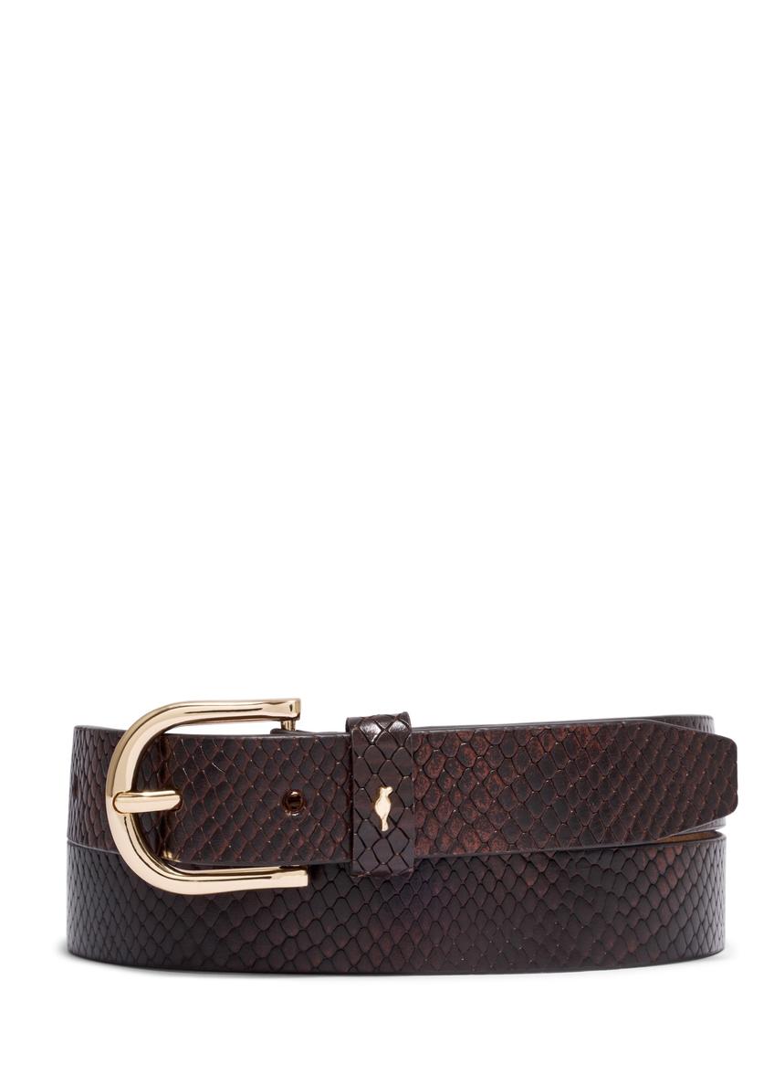 Brown leather women's belt PASDS-0333-1P(Z26)