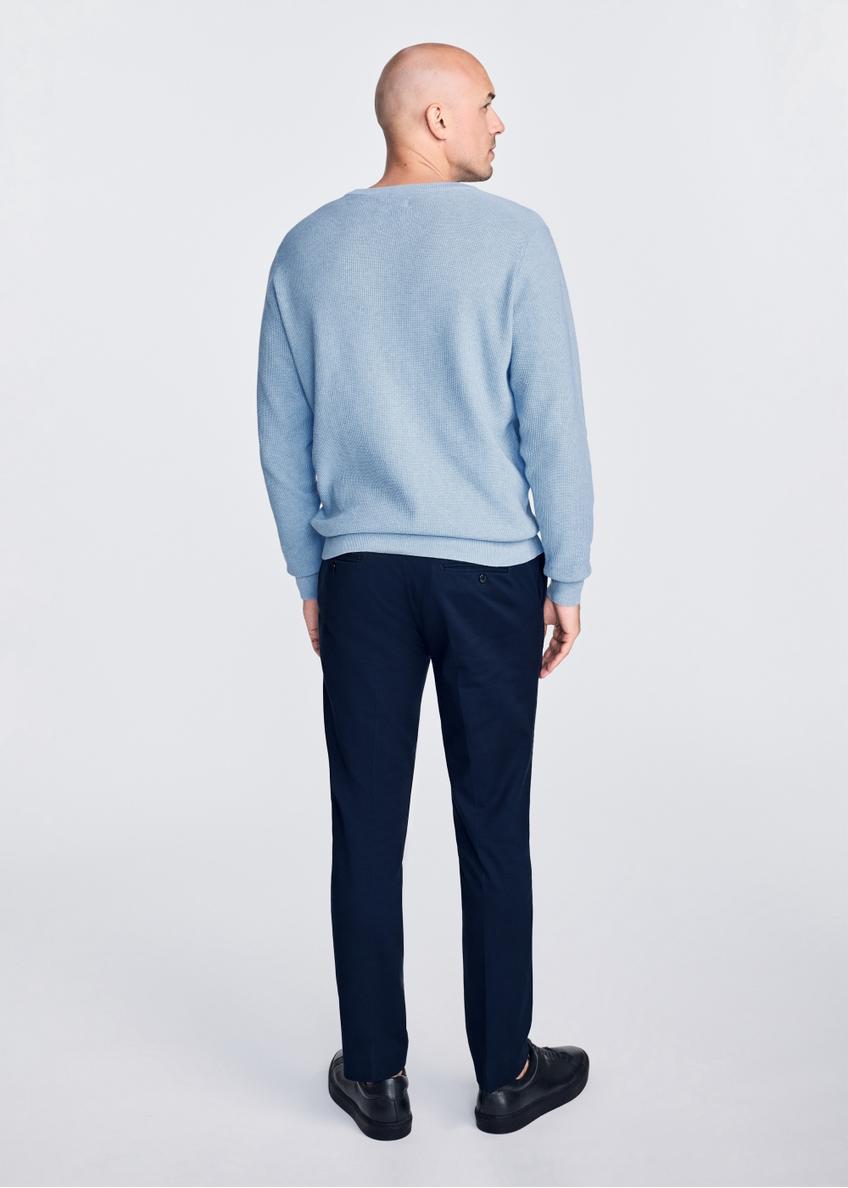 Blue cotton men's sweater SWEMT-0163-60(W25)