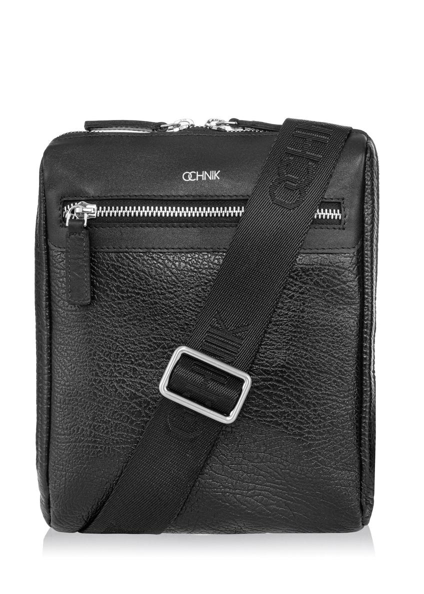 Men's leather messenger bag TORMS-0294A-99(Z25), front product view on white background.