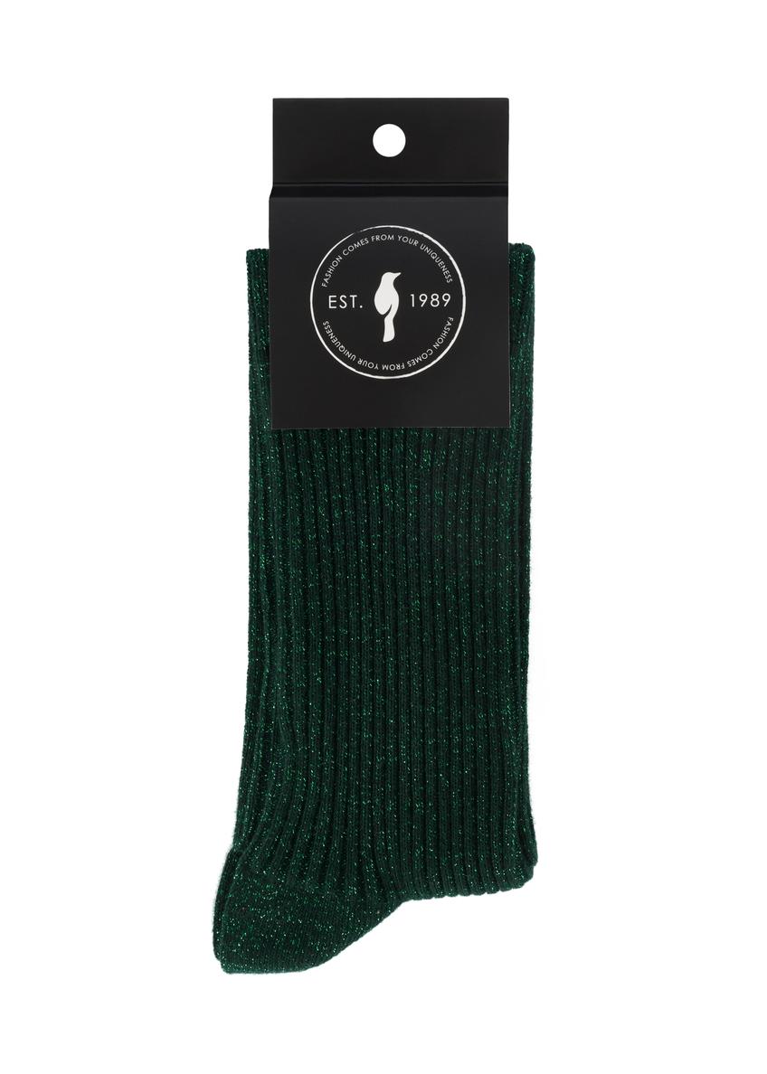 Green shiny women's socks SKADT-0074-51(Z25)