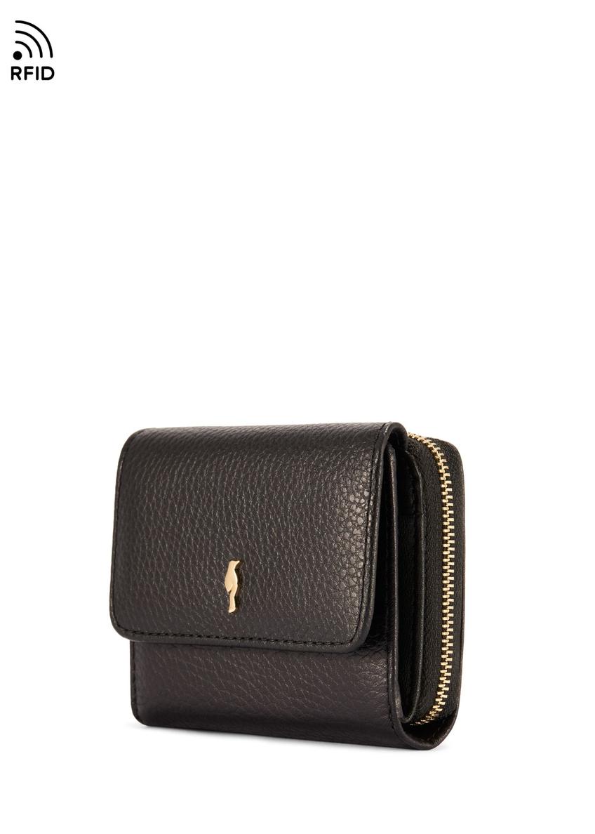 Black Leather Women's Wallet with RFID Protection PORES-0825RFID-9I(Z26)