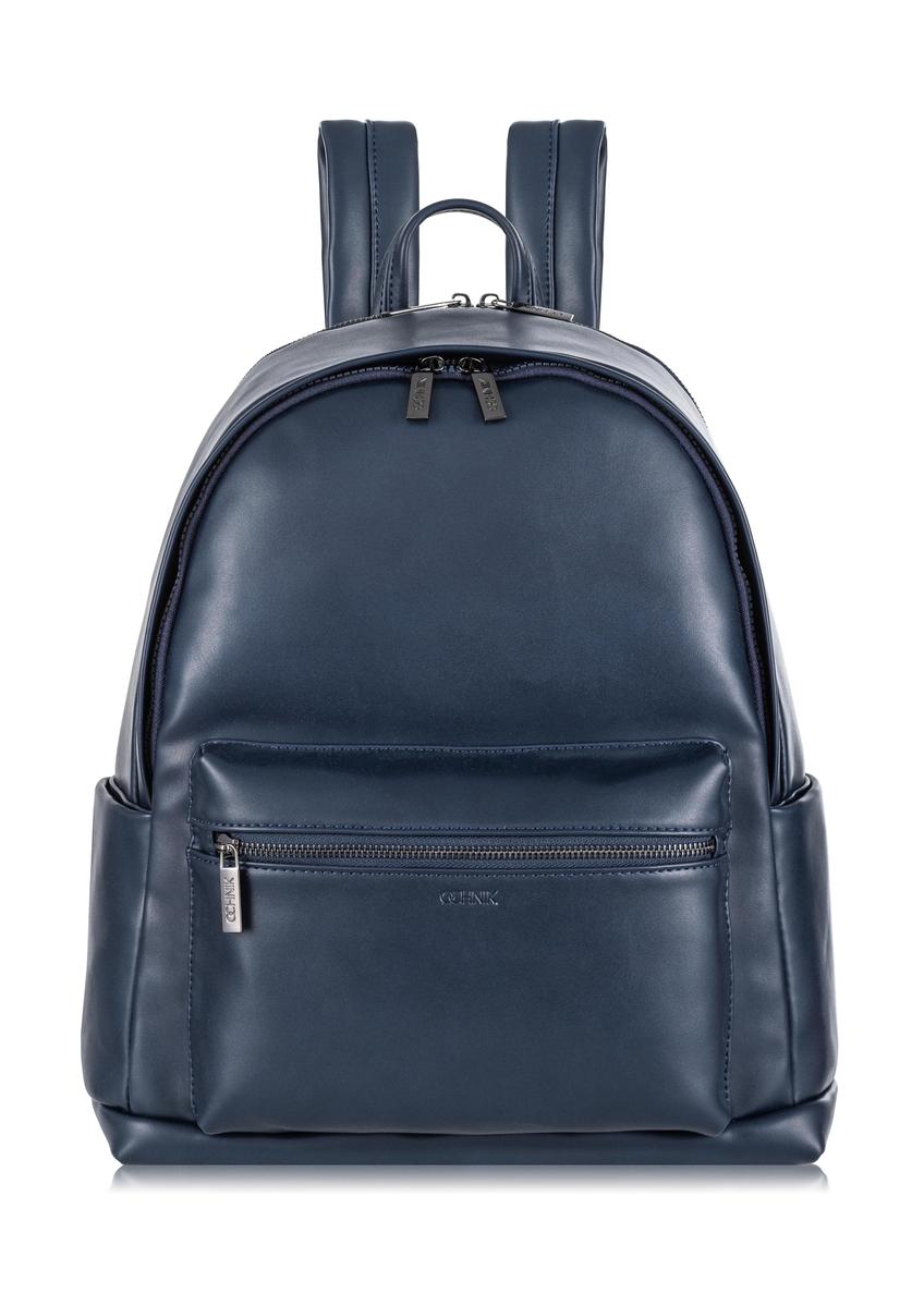 Elegant navy blue men's backpack PLCMN-0012-69(W23)-01