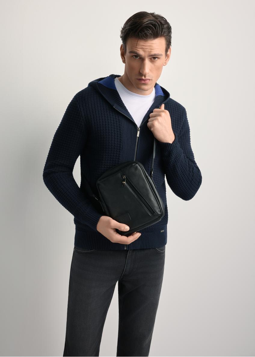 Black leather men's bag TORMS-0251B-99(Z25)