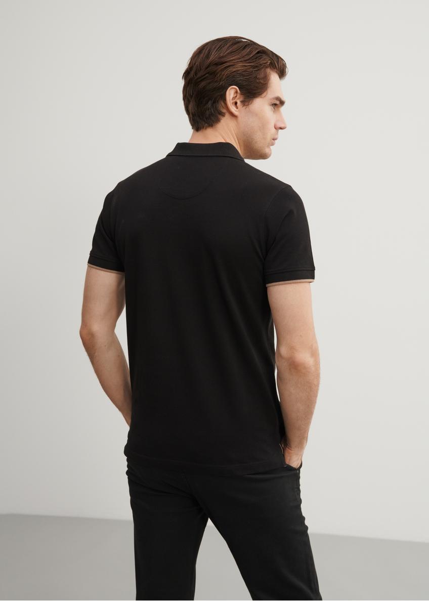 Men's black polo shirt POLMT-0045A-99(W24)