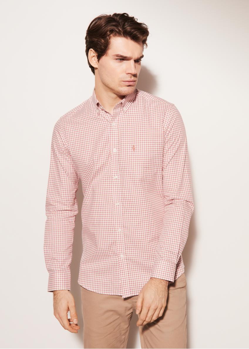 Men's fine check shirt KOSMT-0277-85(W23)-01