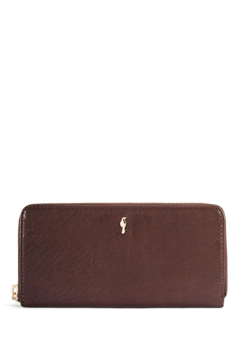 Large brown women's wallet PORES-0964-1H(Z26), product view from the front on a white background.
