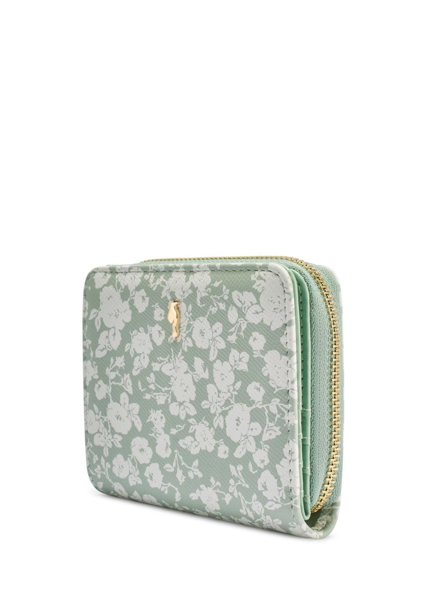 Small sage floral women's wallet POREC-0366-8P(W26)
