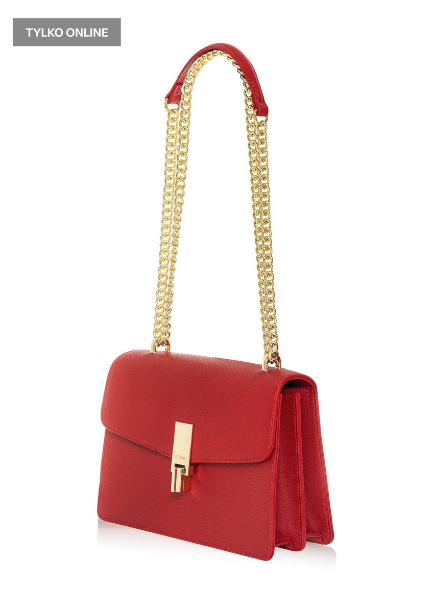 Red women's handbag on a chain TOREC-1023-42(W25)