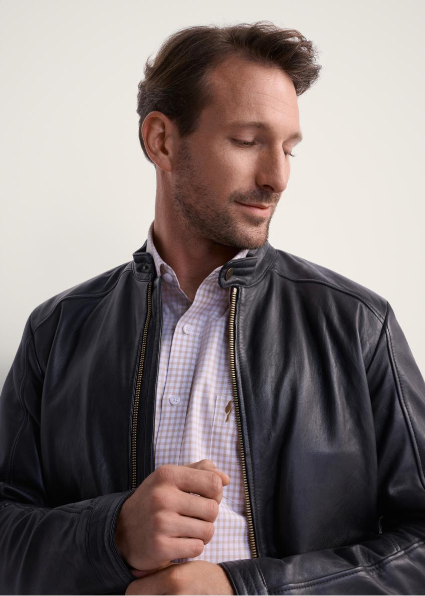 Men's classic leather jacket KURMS-0297-5427(KS)