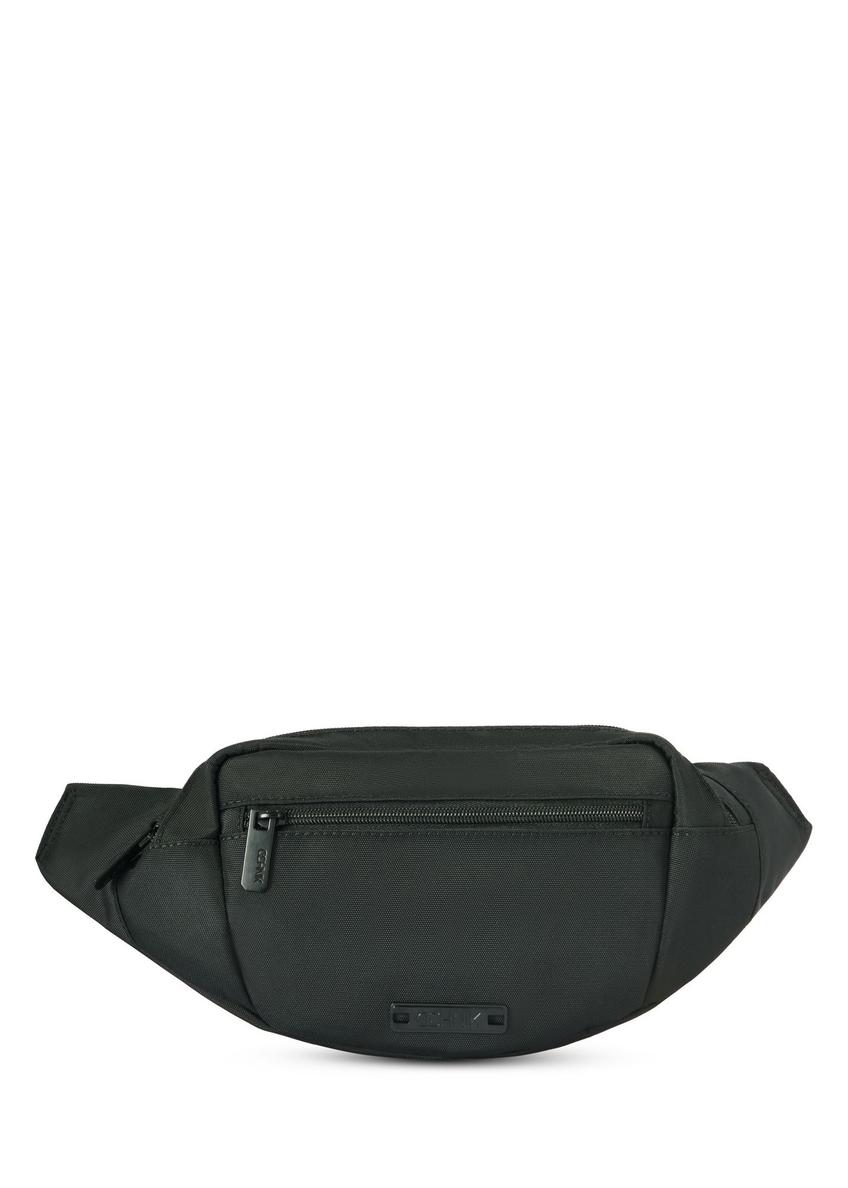 Men's black waist bag TORMN-0365-99(Z25) - front view of the product on a white background.