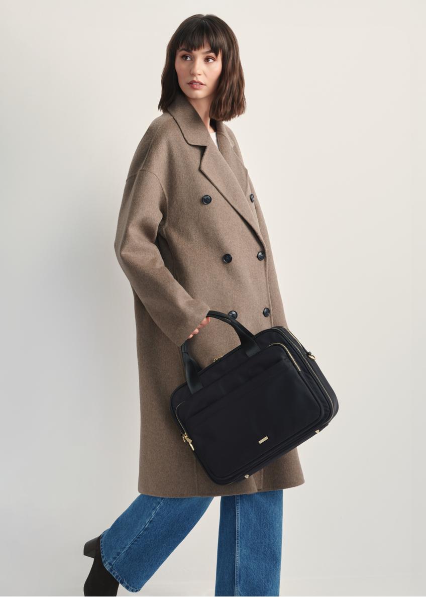 Black roomy women's laptop bag TOREN-0320-99(Z25)