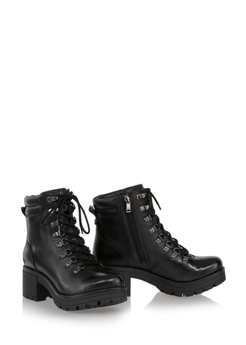 Women's black leather boots BUTYD-1020-99(Z23)