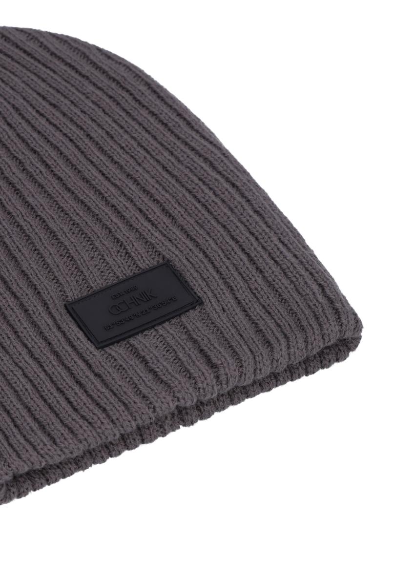 Men's gray winter hat CZAMT-0011-9B(Z26)