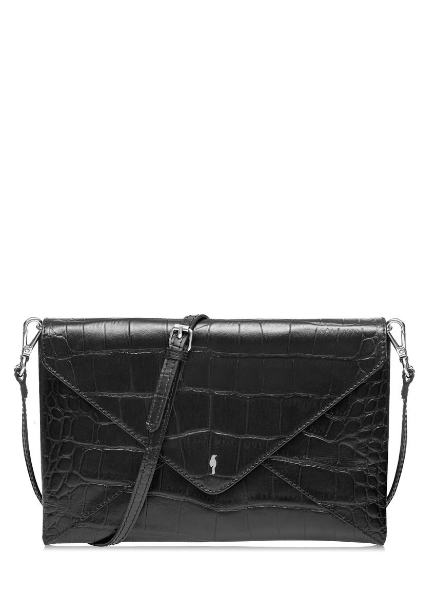 Leather black croco women's handbag TORES-1143-99(Z25)