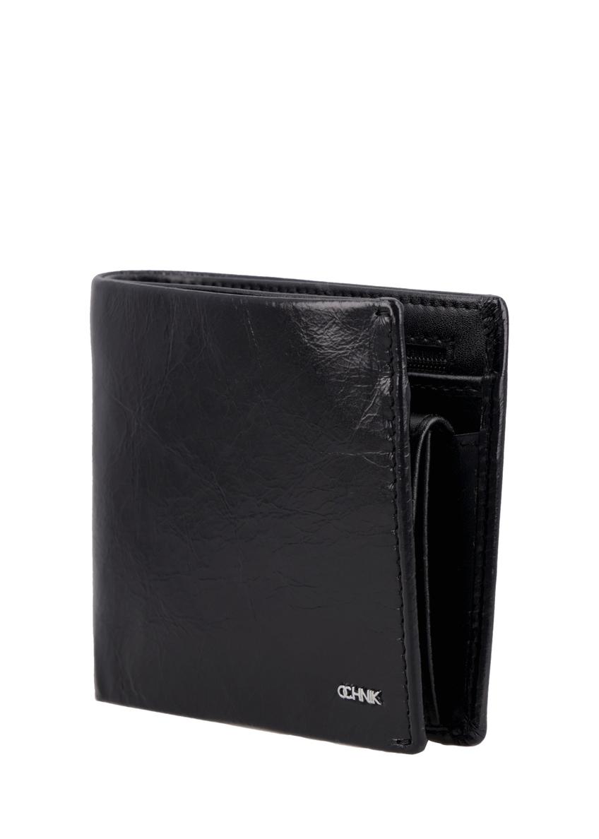 Black leather men's wallet PORMS-0738-99(Z26)