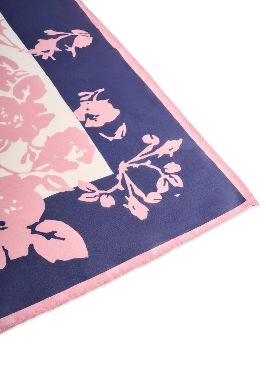 Pink women's scarf with flowers SZADT-0194-5P(W26)