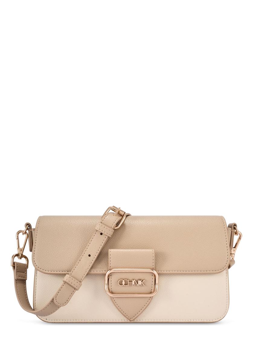 Cream women's messenger bag TOREC-1120-0P(W26) - front product view, on a white background.