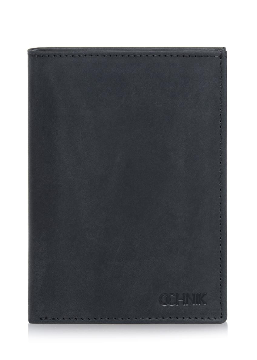 Men's leather wallet black PORMS-0545-99(W23)-01