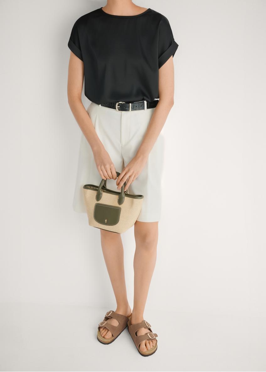 Women's leather flip-flops in camel color BUTYD-1158-1D(W26)