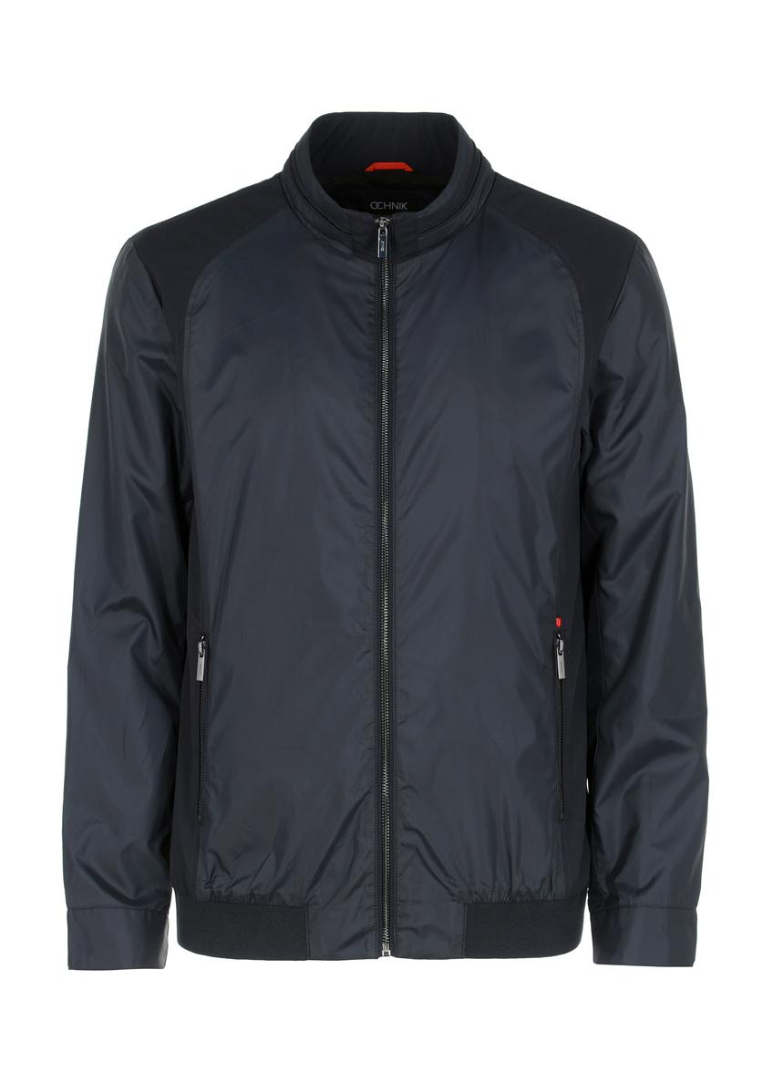 Navy blue men's jacket with stand-up collar KURMT-0293-69(W23)-04