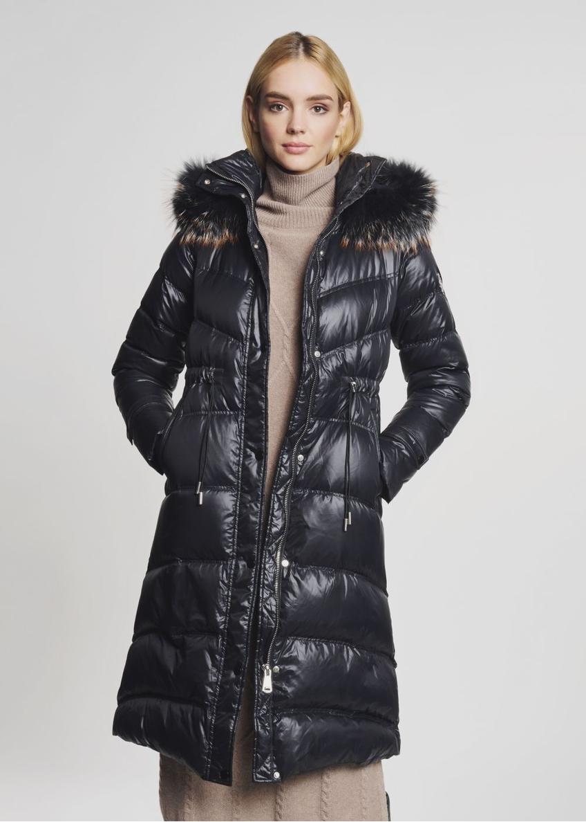 Kurtka puchowa damska z kapturem KURDT-0335-98(Z22)-01