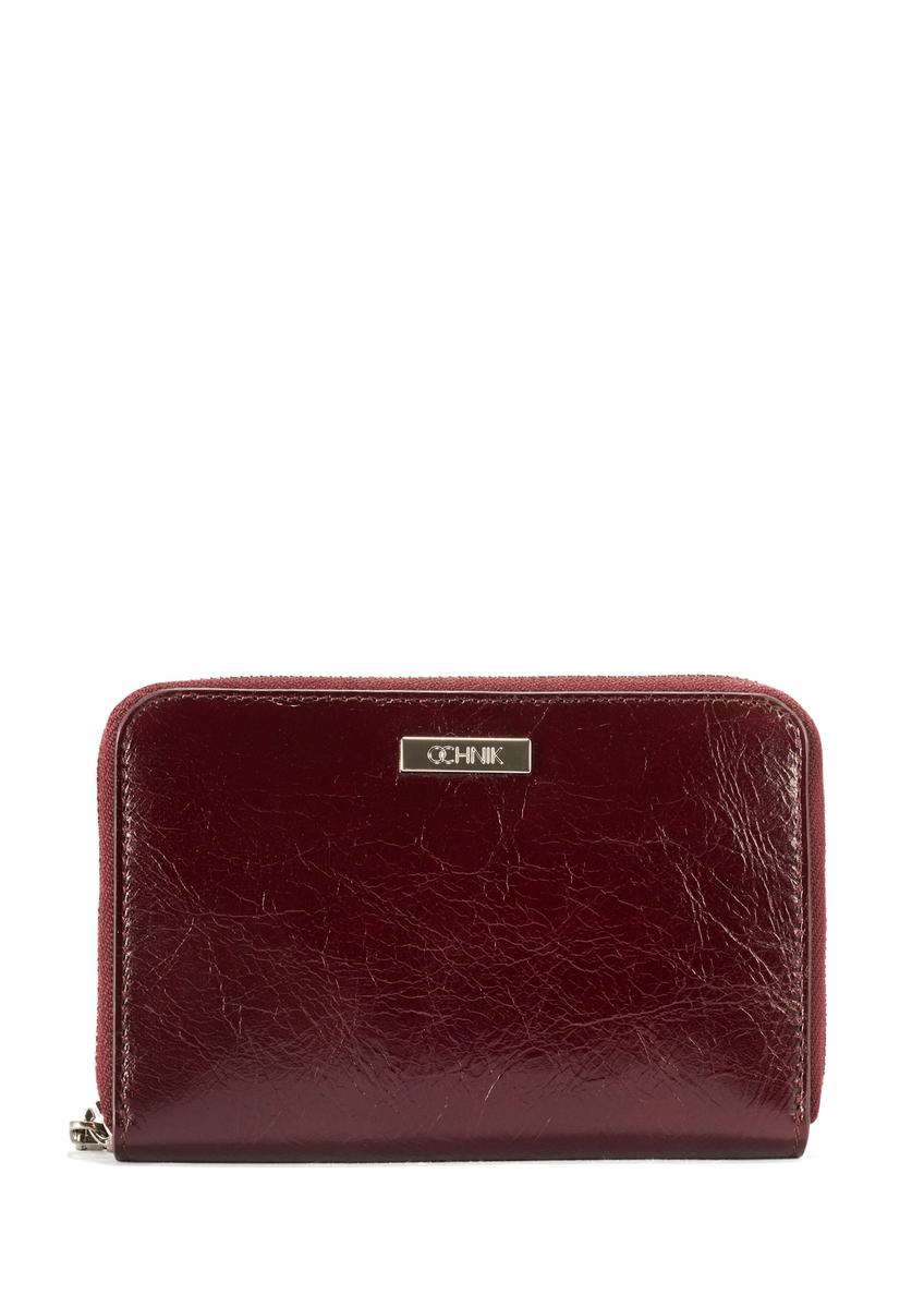Women's leather burgundy wallet PORES-0966-49(Z25), front product view on white background.