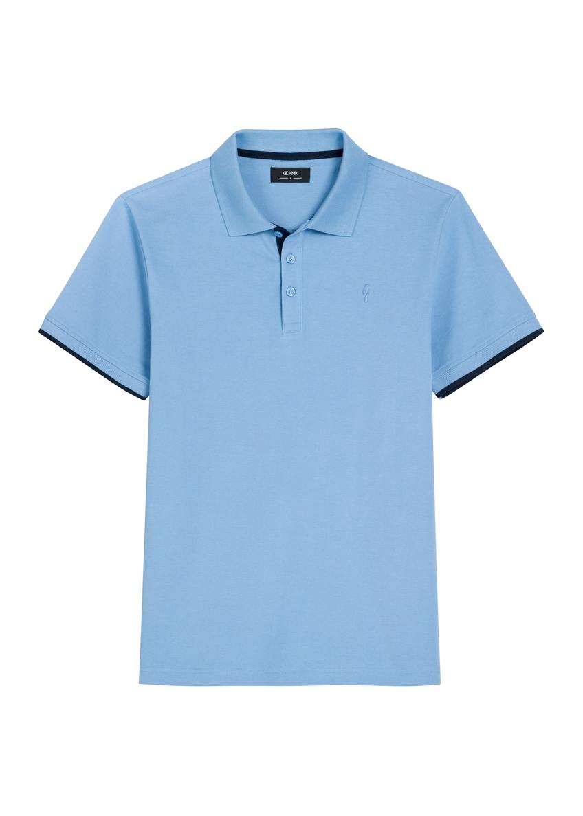 Blue cotton polo shirt POLMT-0045B-7B(W26)