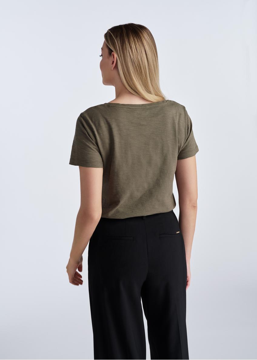 Cotton T-shirt women khaki TSHDT-0135-55(W25)