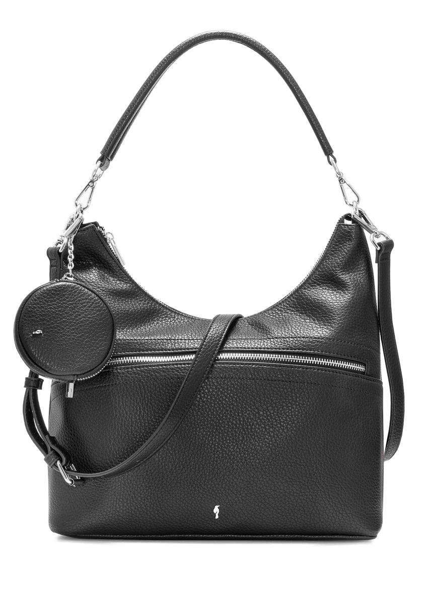 Black purse handbag TOREC-0886A-99(Z25), front product view on white background.