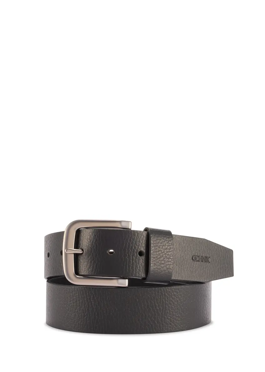 Black men's leather belt PASMS-0270-99(Z25)