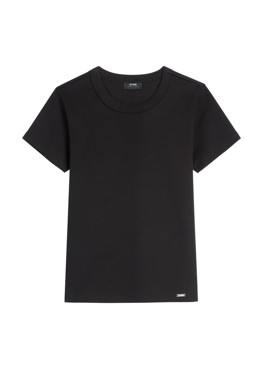 Black cotton women's t-shirt TSHDT-0144-99(Z26)